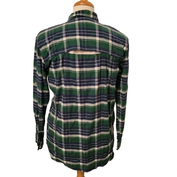 Backpacker Plaid Flanel Vented Pockets Outdoors Hiking Walking Workwear Size M - Picture 2 of 12